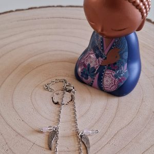 Bracelet cabochon Quartz Rose