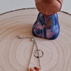 Bracelet Attrape rêve Cornaline/Quartz Rose