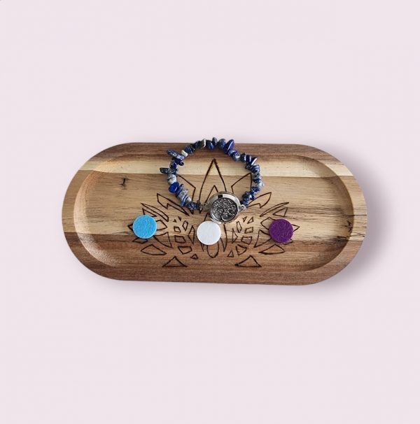 Bracelet aromathérapie et pierre Lapis lazuli ( 3 buvard offert) – Image 2