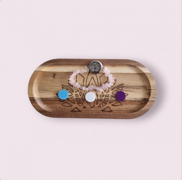 Bracelet aromathérapie et pierre quartz rose ( 3 buvards offert) – Image 2