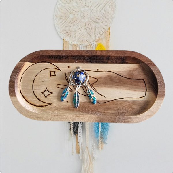 Pendentif Attrape rêve/pierre Lapis lazuli