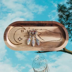 Pendentif Attrape rêve/pierre Tourmaline multicolore