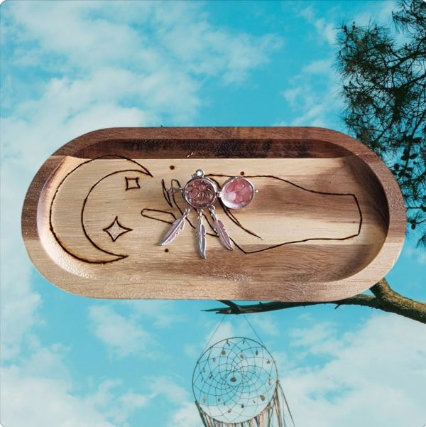 Pendentif Bola Attrape rêve/pierre Quartz Rose – Image 2