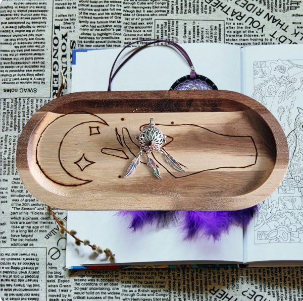 Pendentif Bola Attrape rêve/pierre  Tourmaline multicolore