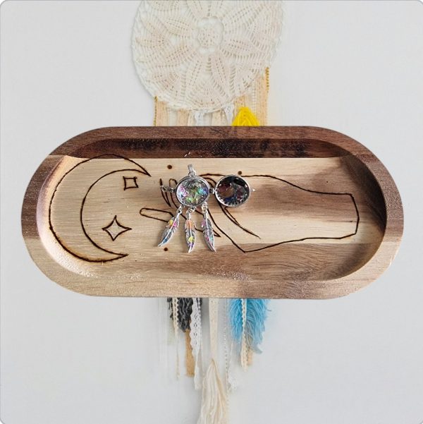 Pendentif Bola Attrape rêve/pierre  Tourmaline multicolore – Image 2