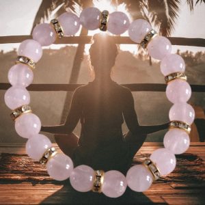 Bracelet Quartz rose/Séparateur or