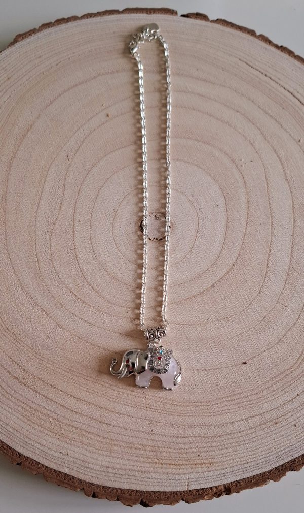 Collier éléphant/Quartz rose – Image 2