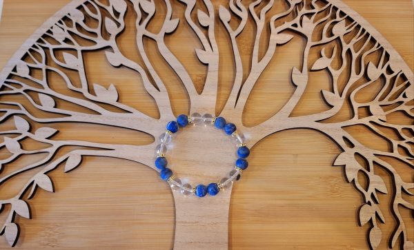 Bracelet Lapis lazuli mat/Cristal de roche – Image 2