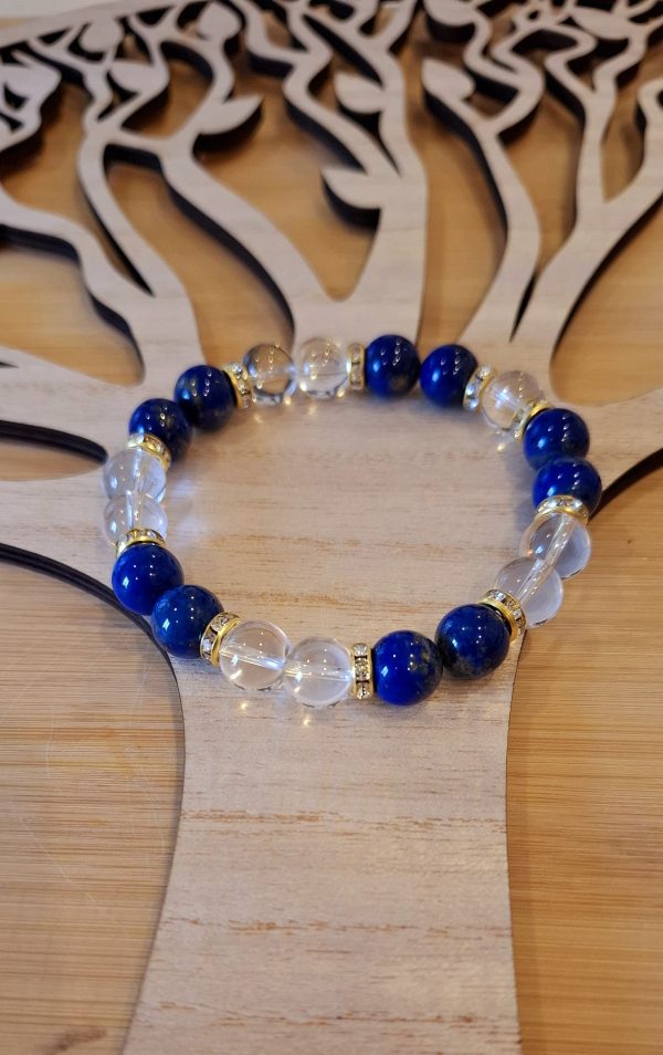 Bracelet Lapis lazuli/Cristal de roche