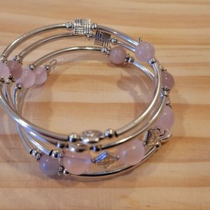 Bracelet accordeon Quartz rose